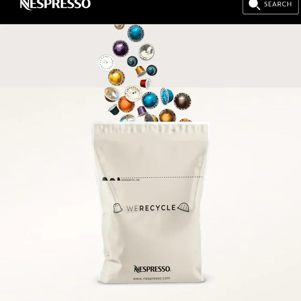 Nespresso Coffee Pods Capsules Recycling Bag-Postage Paid Label-UPS Drop Off